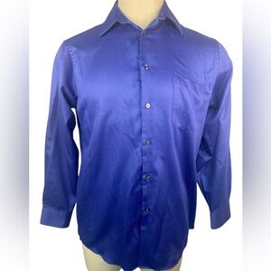Geoffrey Beene Classic Fit Blue Long Sleeve BU Dress Shirt Men’s 15 1/2-32/33